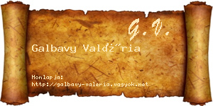 Galbavy Valéria névjegykártya